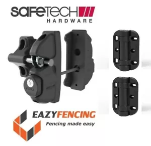 Safetech Double Sided Pedestrian Gate Latch Lock SLV-ViperX2 & H-Duty Hinges - Picture 1 of 11