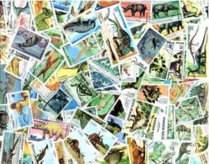 Colección de dinosaurios, animales prehistóricos de 200 estampillas diferentes - Imagen 1 de 1