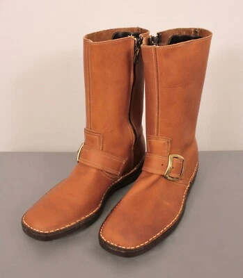 Men's VTG 60s NOS Brown Jarman Primitive Zip Up Boots 9 D 1960s Primitive - Image 1 of 4