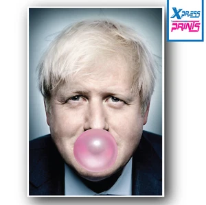 Boris Johnson Bubblegum Brexit Queen Funny Poster Print A3 A4 Size UK SELLER - Picture 1 of 9