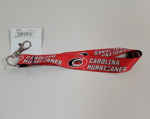 Carolina Hurricanes Key Strap 1" Wide Red 8" Long Canes NHL Lanyard Cover