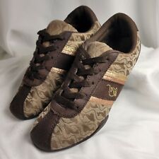 Baby Phat Shoes Womens Lace up Brown & Gold Classic Signature Print  Size 6