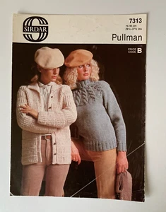 Sirdar Pullman Vintage Knitting Leaflet 7313 Ladies Roll Neck Jumper Cardigan - Picture 1 of 1