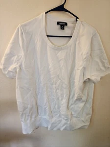 Lands' End Size 1X Women's White Short Sleeved Shirt 16W-18W - Picture 1 of 3