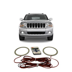 Bright White RF LED Fog Light Halo Ring Kit for Jeep Grand Cherokee 05-10 - Picture 1 of 8