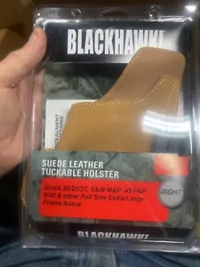 BLACKHAWK! Suede Leather Right Hand Tuckable Holster For Glock & S&W 421611BN-R - Picture 1 of 2