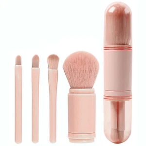 Set pennello trucco polvere ombretto evidenziatore labbra mini viaggio retrattile 4 in 1 U - Foto 1 di 12