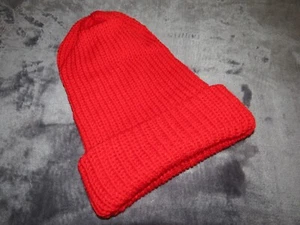 ~Warme dicke Strick Woll Mütze~handgestrickt~One Size~rot!~Neu - Bild 1 von 1