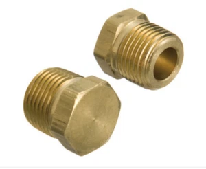 1/4" NPT Brass Hex Plug (Pack of 5) - MADE IN USA - Picture 1 of 1