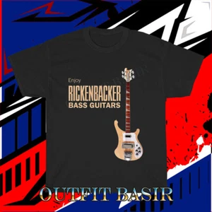 Nuova maglietta Enjoy Rickenbacker logo chitarre basso divertente taglia dalla S alla 5XL - Foto 1 di 5