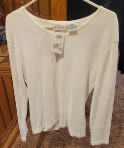 Basic Editions, Damen Gr. X-Large, weißes Stricktop mit langen Ärmeln - Bild 1 von 1