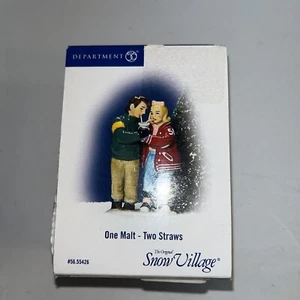 Estatuilla de Navidad Dept 56 Snow Village - One Malt - Dos pajitas #55426 BK - Imagen 1 de 5