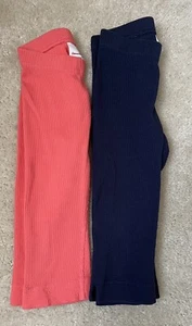 Hanna Andersson Girls Pair Ribbed Capri Cropped Leggings Size 100 Or 4 Years - Picture 1 of 5
