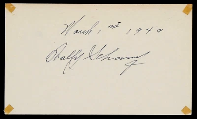 1949 Wally Schang New York Yankees Dated and Signed Government Postcard - Image 1 of 2