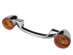 Bikers Choice Rear Turn Signal Bar For Harley-Davidson FLH 1991-2008 Chrome - Picture 1 of 3