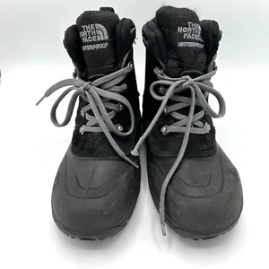 The North Face Heat Seeker Boot Youth Boy's 4 Black Suede Lace-Up Waterproof - Picture 1 of 9