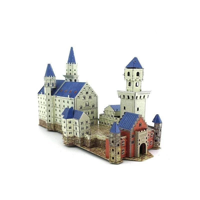 Castillo Neuschwanstein Todo Metal Acero Inoxidable Hágalo Usted Mismo Conjunto Modelo 3D Sin Pegamento Foto 1 de 4