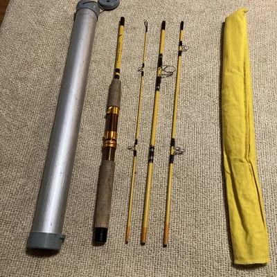 VTG Wright & McGill Eagle Claw 4 Pc 6.5ft Trailmaster Spinning Fishing Rod Wcase - Image 1 of 4