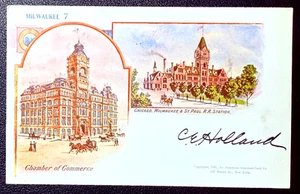 Milwaukee Wisconsin Chamber of Commerce 1897 Copright / 1905 Posted Postcard - Picture 1 of 2