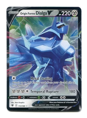 Origin Forme Dialga V Pokemon SWSH10: Astral Radiance 113/189 Ultra Rare - Image 1 of 2