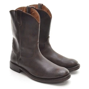 Hombres Frye Duke Roper $478 Botas Medianas 10 D Cuero Redwood Punta Redonda Pull Up Zapatos - Imagen 1 de 7