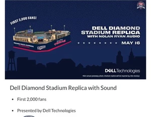 Round Rock Express Dell Diamond Stadium Replica SGA 5/16/25 Nolan Ryan Audio - Picture 1 of 1