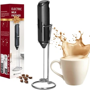 Batidor espumador de leche portátil + soporte de acero inoxidable para café capuchino Lattes - Imagen 1 de 18