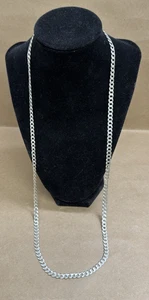 31" Italy Sterling Silver 6mm Cuban Link Chain 25g - Picture 1 of 11