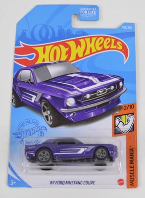 Hot Wheels Muscle Mania '67 Ford Mustang Coupe Purple w/ Gray Wheels 1:64 - Image 1 of 4
