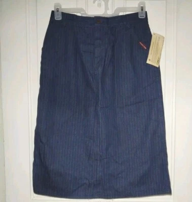 Falda Denim Rosa Pradera Talla 14 Jeans Azul Oscuro Rojo Rayas Hecha en EE. UU. NUEVA  Foto 1 de 4