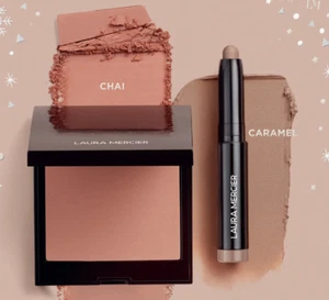 Laura Mercier Blush Color CHAI .2 oz Full Size + MINI Caviar Eye Stick CARAMEL - Picture 1 of 4