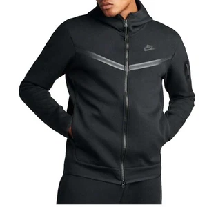 NWT- NIKE Sportswear Men's Full Zip Tech Fleece Hoodie - Black CU4489-010: M-XXL - Picture 1 of 15