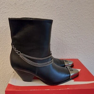 Marcell Von Berlin Chain Western Boots Damen Schuhe Grösse 39 Schwarz - Bild 1 von 8