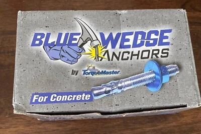 Blue Wedge Concrete Anchors 1/2 x 4-1/4 51804, Pack of 25 - Image 1 of 3