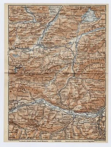 1929 ALTE KARTE UMGEBUNG VON GARMISCH-PARTENKIRCHEN INNSBRUCK BAYERN DEUTSCHLAND - Bild 1 von 3