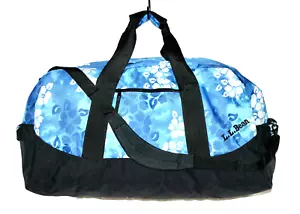 LL BEAN Adventure XLarge Duffel Bag Blue Hawaii Floral Soft Side Luggage 0V275 - Picture 1 of 7