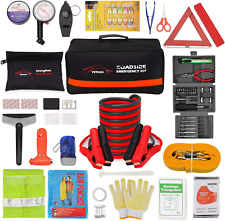 Roadside Emergency Car Kit with Jumper Cables, Auto Vehicle Safety Road Side Ass