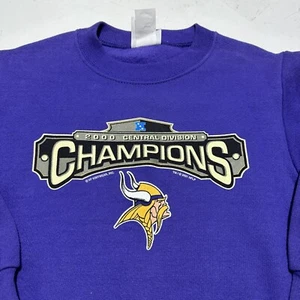 Vintage Minnesota Vikings Pullover Sweatshirt Youth Size 6/7 Purple Sweater - Picture 1 of 9