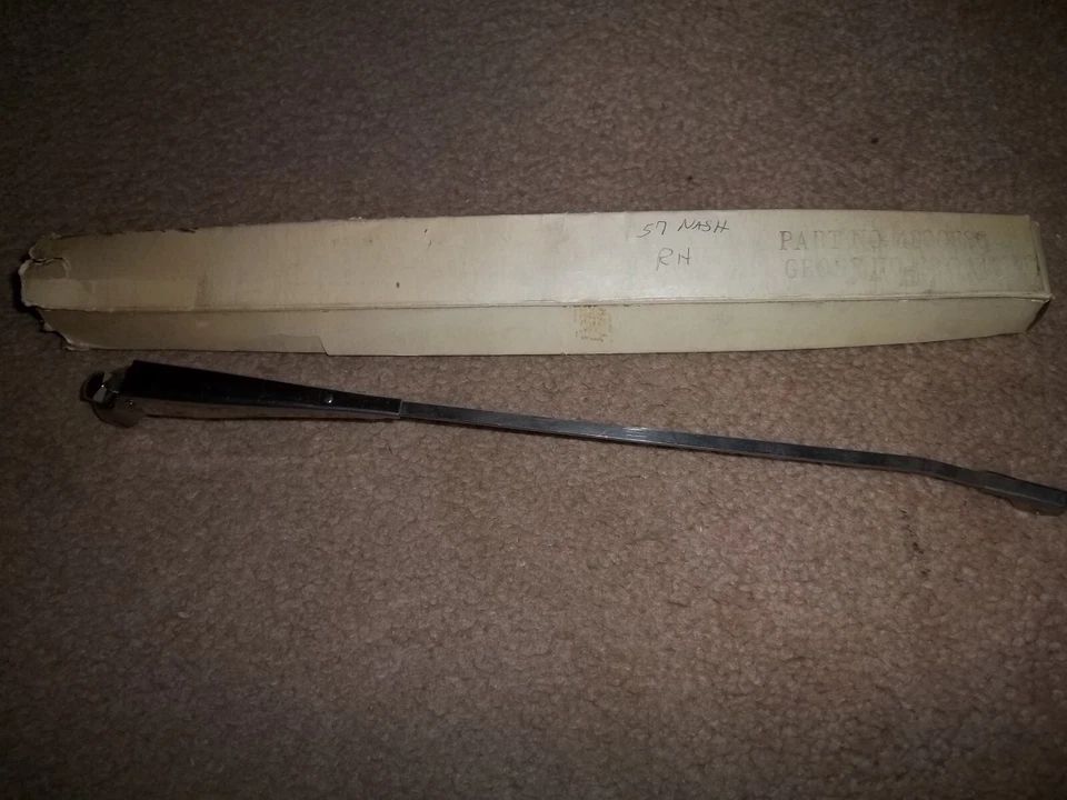 1957 AMC NASH AMBASSADOR RH WIPER ARM POLISHED STAINLESS NOS ANCO - Image 1 of 1