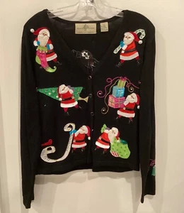 Design Options by Philip and Jane Gordon Christmas Santa Cardigan  Size S - Picture 1 of 5