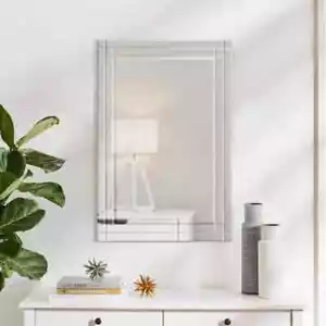 36 in. H x 24 in. W Medium Rectangle Frame Beveled Glass Classic Wall Mirror - Picture 1 of 6
