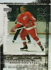GORDIE HOWE 00-01 UD NHL LEGENDS ENSHRINED STARS CARD # ES-2 UPPER DECK 2000-01