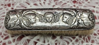 Cepillo de ropa de querubín de plata esterlina Henry Matthews eduardiano inglés 1903 Foto 1 de 4