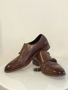 Aquila, Australia Brown Leather Monk Strap Shoes, Buckle Closure - Picture 1 of 8