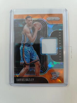 2019 Panini Prizm Sensational Swatches Orange Cracked Ice Darius Bazley #SS-DBZ - Image 1 of 2