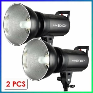 2X Set Godox SK400II 400Ws Photo Studio Strobe Flash Monolight Light Bowens Head - Picture 1 of 12