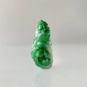【KATHY JADE】 Emerald With Green Flower Jadeite Jade Pendant《Grade A》 - Picture 1 of 1