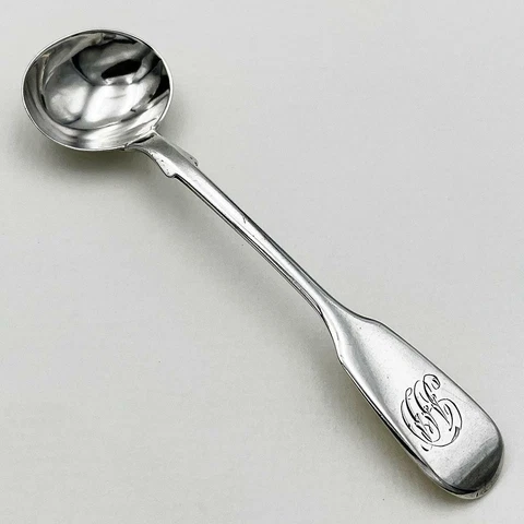 VICTORIAN STERLING SILVER MUSTARD SPOON London 1864 Charles Boyton II Cover