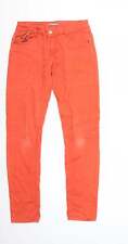 ORSAY Womens Orange Cotton Straight Jeans Size 30 in L31 in Regular Button