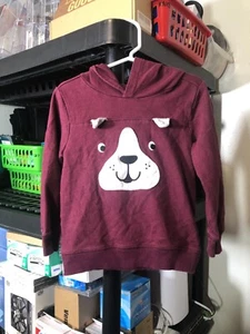 Carter's Boys Maroon Hoodie w/Dog on it Size 4T - Picture 1 of 3